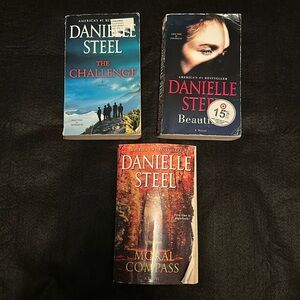 3 Danielle Steel books: The Challenge, Beautiful, and Moral Compass